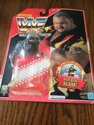 Vintage Rare 1993 Wwf Hasbro Wrestling Figure Bam Bam Bigelow Cardback Only
