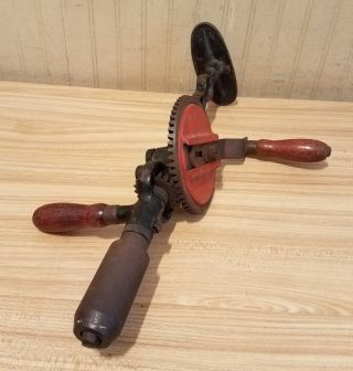 Antique Millers Falls Tool Co No.  12 Breast Drill 2 Speeds with Level Hand Crank 3