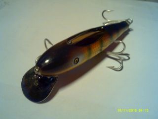 L@@k Vintage Pflueger 5 " Mustang Minnow 9500 Wood Body - Made In Usa L@@k
