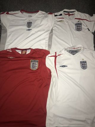 England Home/away/training 4 Shirt Bundle Medium - 2x - Large Rare And Vintage