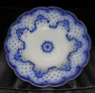 Antique W.  H.  Grindley Flow Blue Keele Pattern Rimmed Bowl