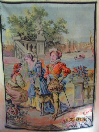 Large 38 " X 50 " Vintage French Wall Tapestry Hanging