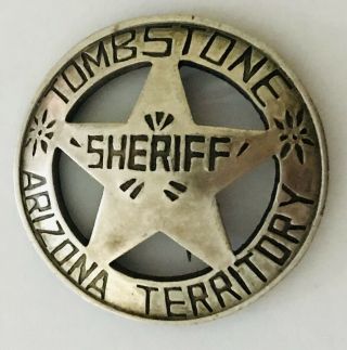 Tombstone Sheriff Arizona Territory Authentic Pin Badge Rare Vintage (n9)
