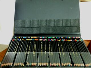 Vtg Design Spectracolor - 95 Piece Color Pencil Set In Fold Up Case - Very Rare