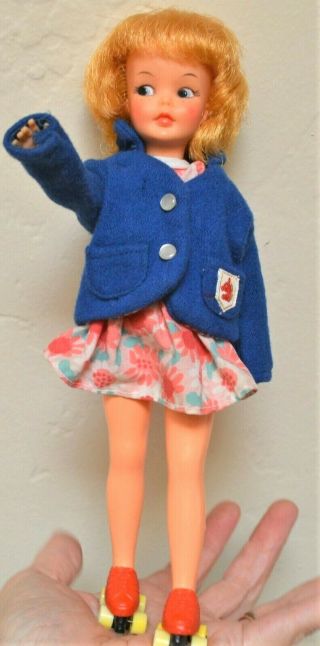 Pepper Doll Rare Red Roller Skates Coat Ec,  Vintage Clothes Tammy 1960 Blonde