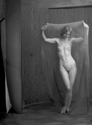 Draped Slender Art Nude Dancer Rare 1920s Arnold Genthe Camera Negative