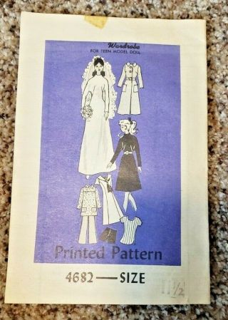 Rare - Vintage - 1960s Mail Order Pattern 4682 For Teen 11 1/2 " Doll - Not A Repo