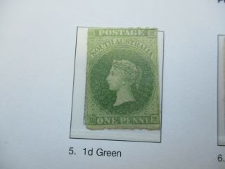 South Australia Stamps: 1d Green Sg 5 - Rare (i44)