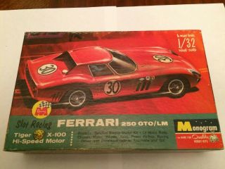 Rare Monogram Ferrari 250 Gto Lm 1964 Vintage 1/32 Scale Model Racing Slot Car