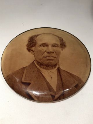 Vtg Antique Columbia Portrait Chicago 6 " Button Photo African American Black Man