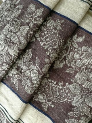 Antique French Linen Damask Mattress Ticking Fabric For Marie - Laure Only Please