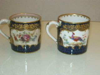 2 STUNNING ANTIQUE EARLY 19th CENTURY PORCELAIN CHELSEA BIRD CUPS SPODE/MINTON 3