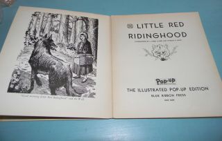 1934 LITTLE RED RIDING HOOD Vintage Antique Children ' s Pop - Up book 3
