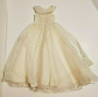 Vintage White Wedding Dress Lace Trim Fits Cissy Miss Revlon & Others