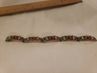 Antique Micro Mosaic Italian Bracelet 5 Link Bracelet Estate Jewelry