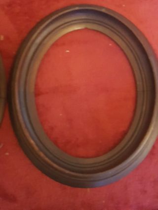 Antique Vintage Oval Walnut Wood Picture Frames 11 