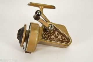 Vintage Jw Young Ambidex Antique Open Face Spinning Reel England Et55