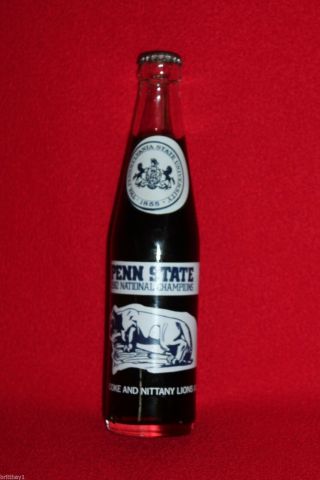 Rare 1982 Penn State Nittany Lions National Champions Collectible Coke Bottle