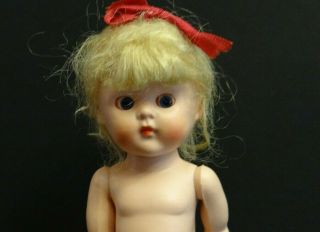 Vintage Roddy Hard Plastic Walker Doll - Blonde - Made In England - 7 1/2 Inches