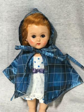 Vintage Ginny Doll Plaid Hooded Rain Cape,  Tagged