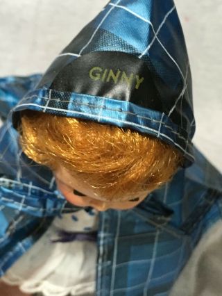 Vintage Ginny doll plaid hooded rain cape,  tagged 2