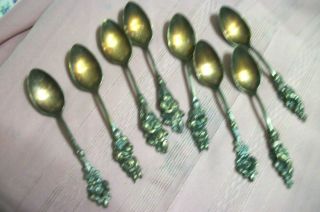 Reed & Barton Collectible Desert Spoon Set Of 8 There Are 2 Each Design
