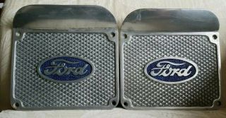 Vintage Antique Aluminum Ford Truck Step Plates Running Board Rat Rod L/r W Logo