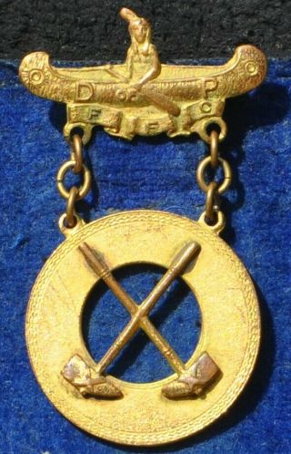 Antique Degree Of Pocahontas D Of P Improved Order Of Red Men Medal Pin & Case