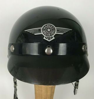 Vintage Bell Harley Davidson Dot Black Half Helmet With Small Visor Size Xl