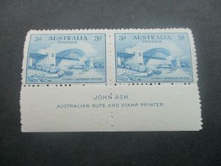 Pre Decimal Stamps: 3d Bridge Imprint Pair Mnh Rare (d21)