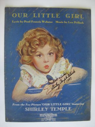 Shirley Temple - Rare Autographed 1935 Sheet Music - Hand Signed By Temple Black