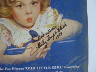 SHIRLEY TEMPLE - Rare AUTOGRAPHED 1935 SHEET MUSIC - HAND SIGNED BY TEMPLE BLACK 2