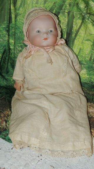 Vintage Am Germany Armand Marseille Dream Baby Bisque Doll 15 " Cloth Body