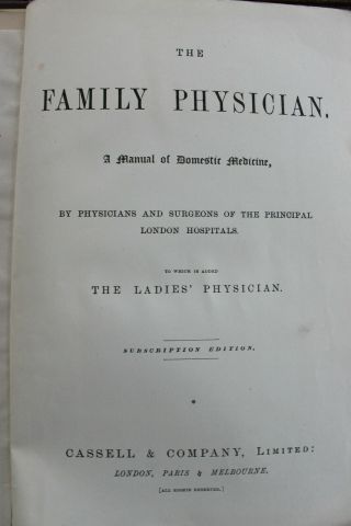 Rare Book The Family Physician Vol 1 2 3 4 1894 Medical History Treatments 2