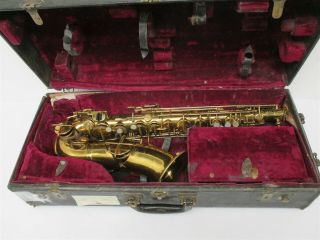 Lewin Vintage Low Pitch Alto Saxophone W/ Rare Made For Dick Stable Mp & Case