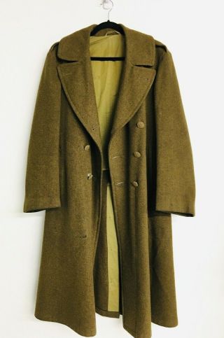 Rare Wwii Us " H B W " Military Heavy Duty Wool Trench Coat 40r