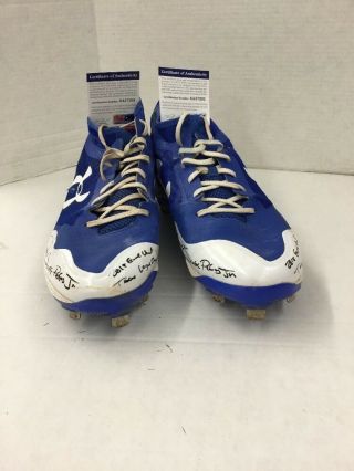 Dj Peters Dodgers Prospect Rare Full Name Signed Game Cleats Psa 7202 - 03