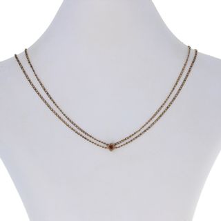 Victorian Garnet Slide Charm Necklace 24 3/4 