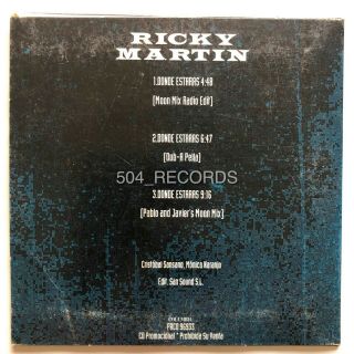 RICKY MARTIN • Donde estaras (Remixes) • RARE CD PROMO • MEXICO PRESS 1996 2