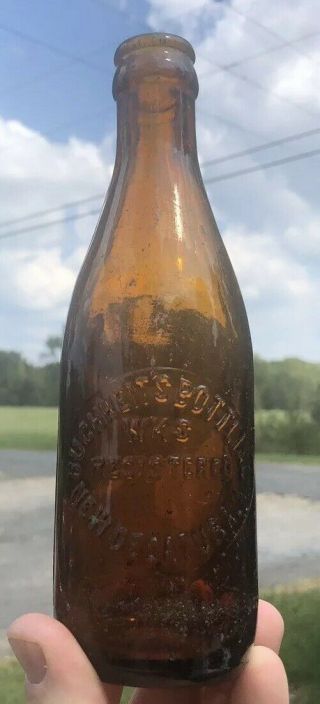 Rare Honey Amber Coca Cola Script Bottle Decatur Alabama Ala Buchheit Bot Co