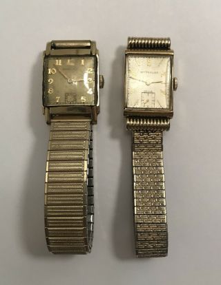 Vintage 14k Gold Filled Hamilton And 10k Gold Filled Wittnauer Watches