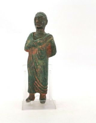 Ancient Rare Roman Bronze Statue Of A Aristocrat R 34
