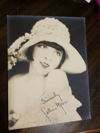 Colleen Moore Sepia Fan Photo Circa 1920s Signed Inplate Rare Bobbed Hair Silen