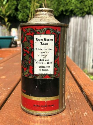 Old Bohemian Club Light Export Lager Cone Top Beer Can Spokane Washington Rare 3