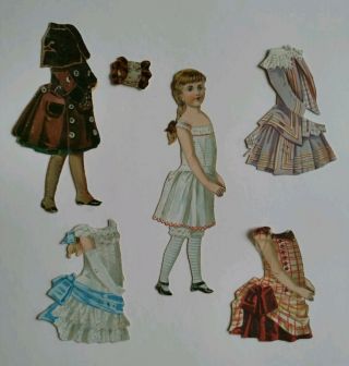 Antique Paper Doll Embossed German Lithograph Vintage Rare Girl Child Royalty