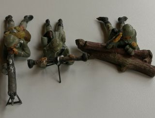 German WW 2 Elastolin / Lineol - Group of 3 rare Soldiers - 7cm Figurines 2
