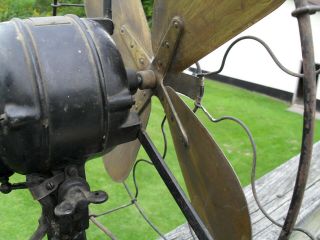 RARE S3 antique century brass blade oscillating electric fan 16 
