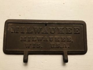 Rare Milwaukee Harvester Cast Iron Mower Tool Box Lid Cover
