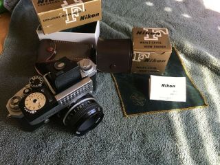 Nikon F Camera W/ Lens 50mm Waist - Level Finder Rare F Meter Nippon Kogaku Tokyo