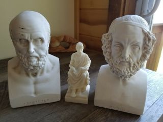 Aristotle And Homer Bust Bookends Greek Philosophy -
